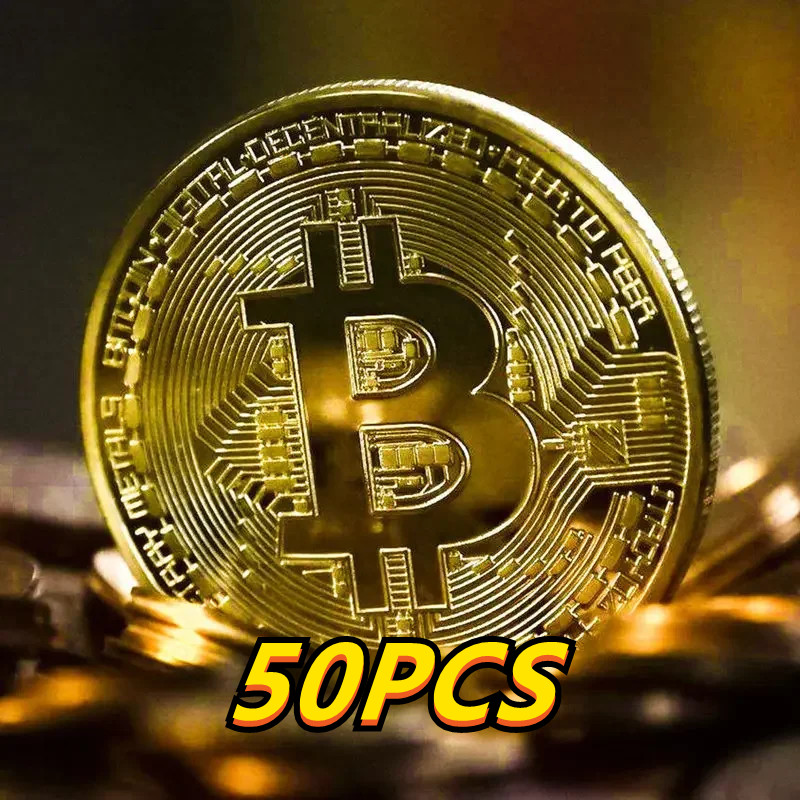 Arcade Game Coin - Pièces de monnaie Bitcoin plaquées or,